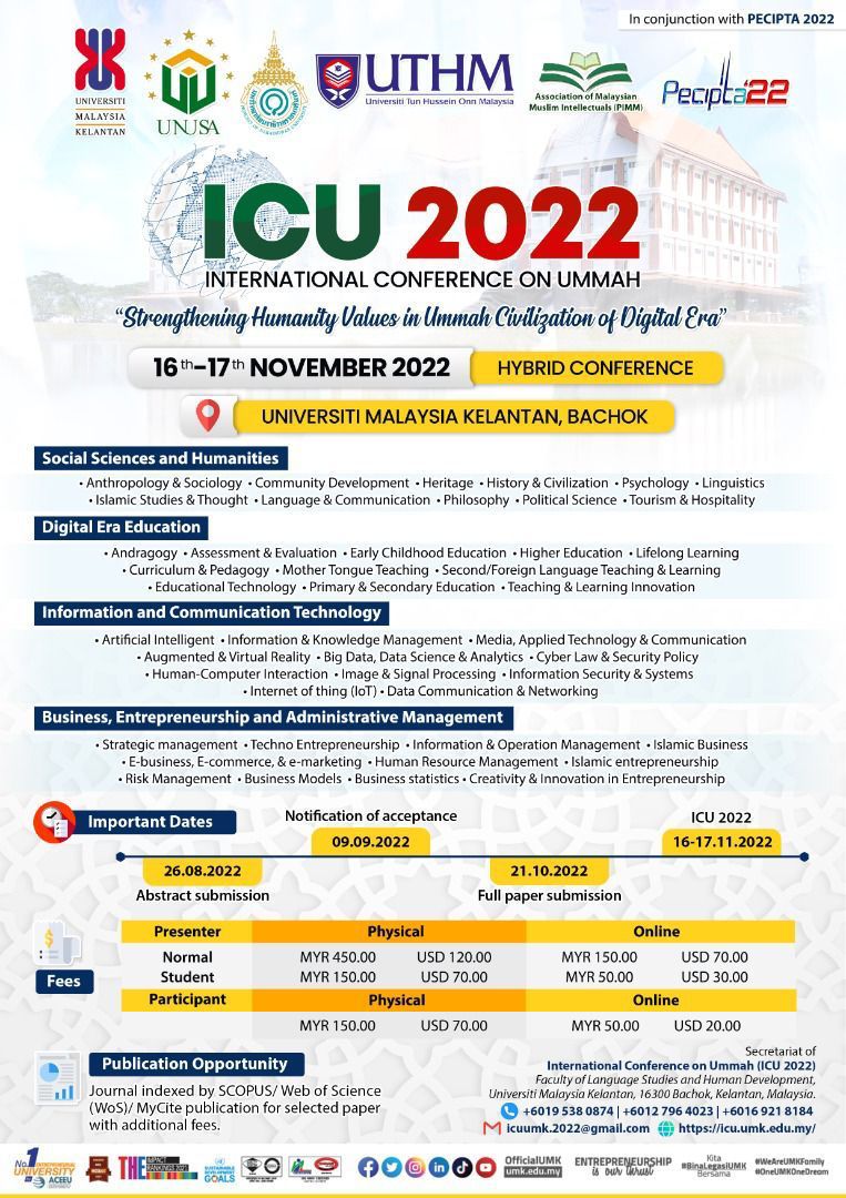 International Conference on Ummah 2022 ( ICU22) - (FBI)